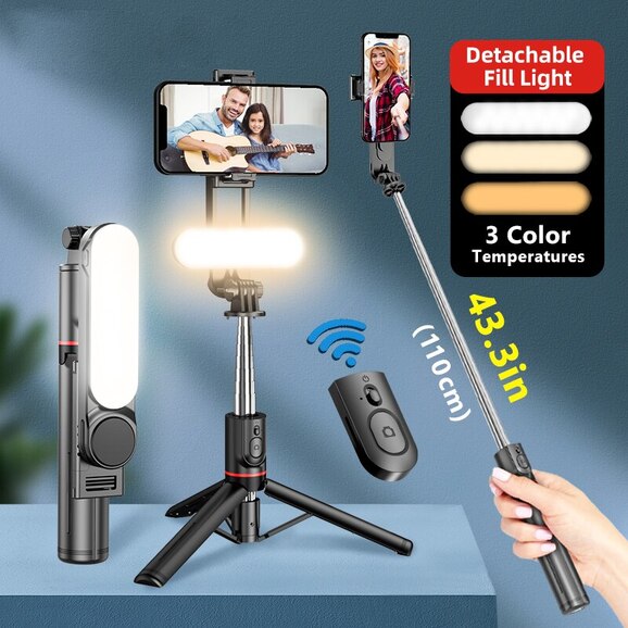 L15 Selfie Stick Tripod with Big Sharp Light in United Arab Emirates